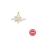 S925 sterling silver geometric kite earring with rhinestones and a chain tassel drop in a gold colour.
