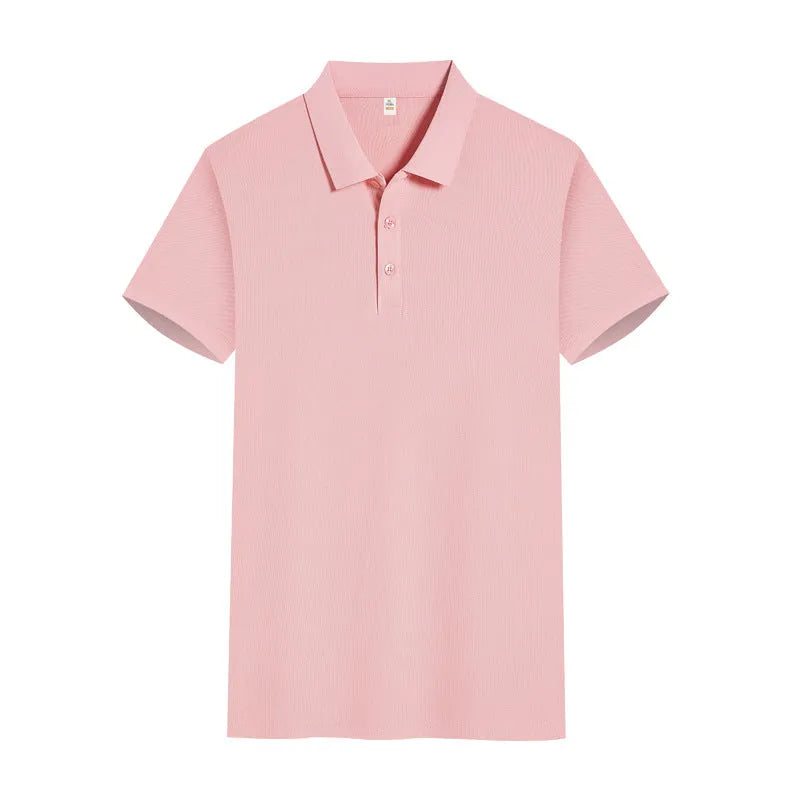 Solid colour cotton blend polo shirt overalls with short sleeves and slit detail, available in multiple colours and sizes