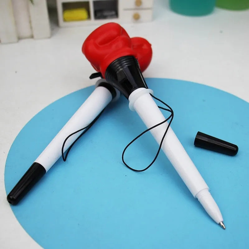 Pressure relief ejection pen with plug-in sleeve and four black 0.7mm ballpoint refills