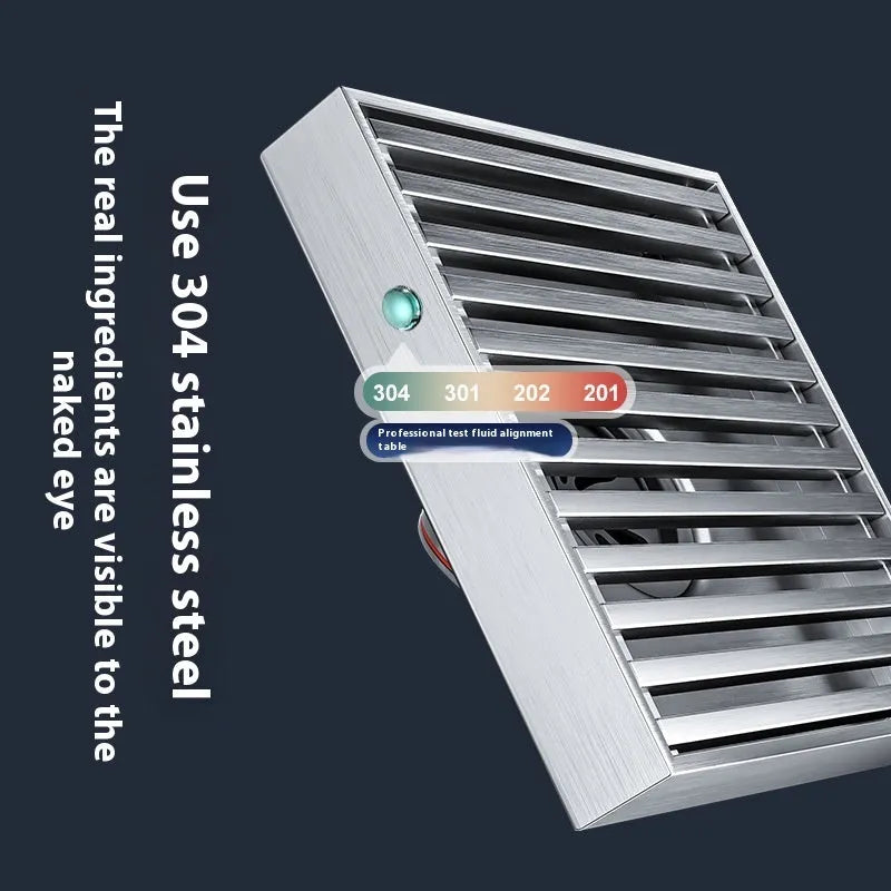 304 stainless steel courtyard floor drain with gun grey finish and 15x15cm square grille