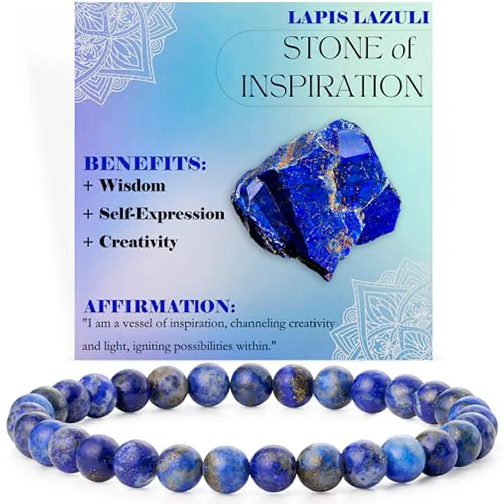 Handmade geometric agate stone bracelet with 6mm beads in African pine colour on a white background.