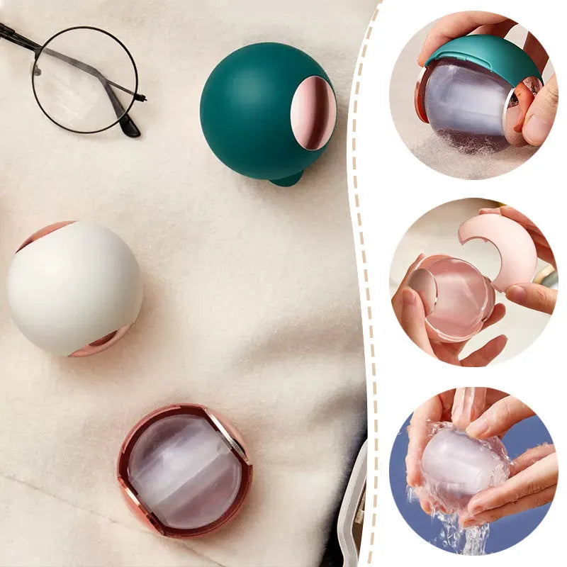 Washable hair removal ball lint roller with handle for pet hair removal on fabrics