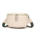 Women's soft PU leather messenger bag in saddle shape with cross-body strap