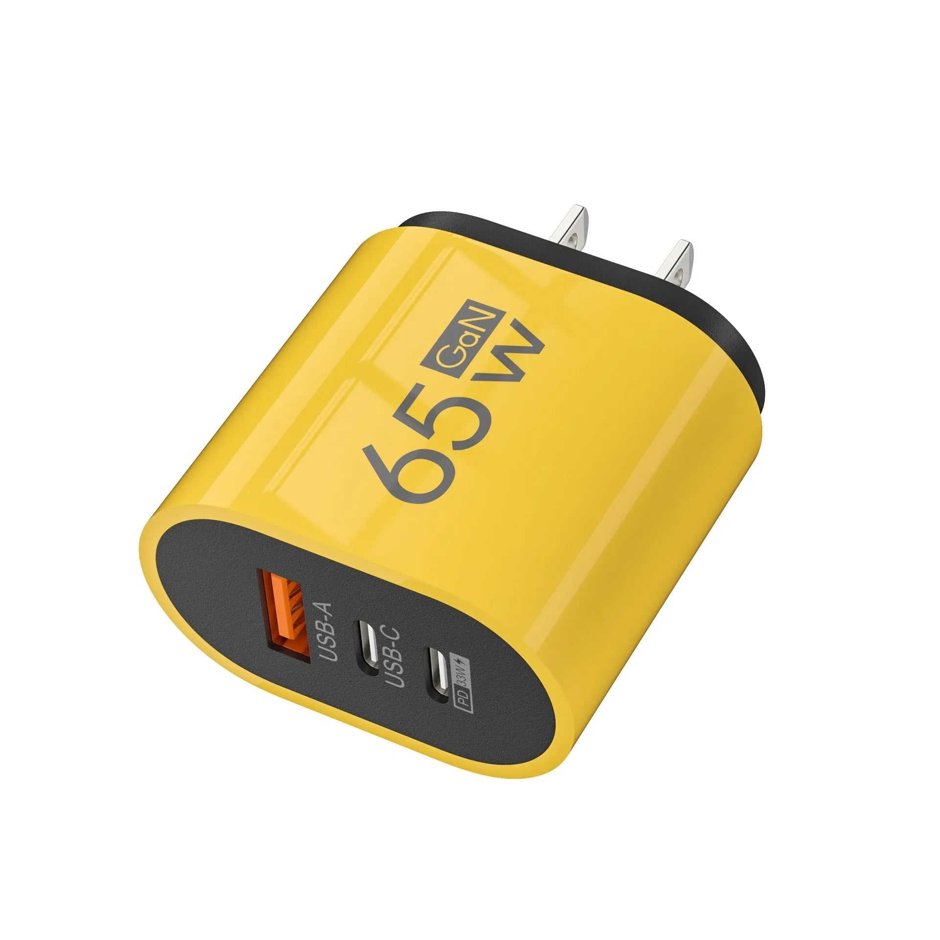 40W multi-port charger for Android mobile phone with EU and US plug options in black, white, and yellow
