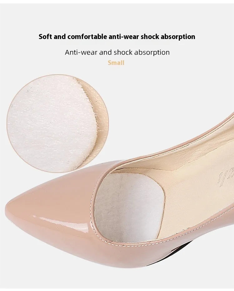 White thin felt anti-wear sticker for shoe tongue protection.