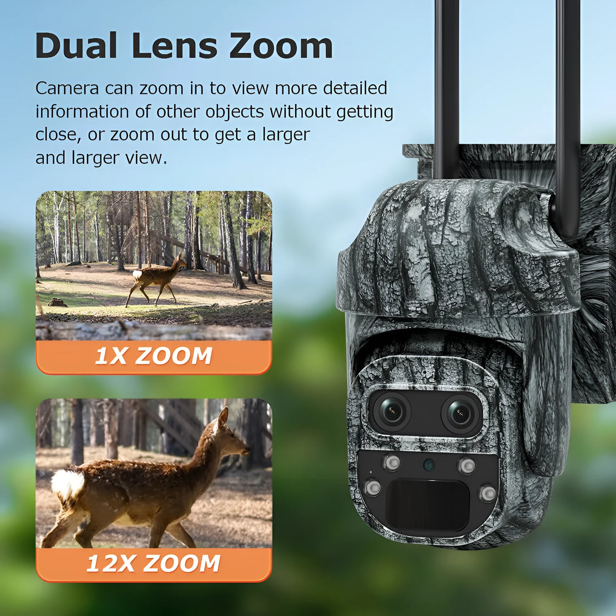6 million HD night vision 4G solar camouflage camera ceiling head IP66 outdoor security