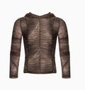 Boys' lightweight ice silk bottoming shirt with printing and pleating details in polyester fabric