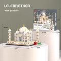 Castle building blocks plastic small diamond particles Taji Mausoleum model assembled on table