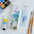 Student Creative Art Bookmark 350g thick white cardboard 40x150mm with Fruit and Flower design