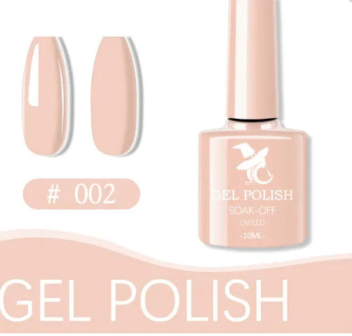 48 colour UV phototherapy plastic gel nail polish set with 7ml bottles in various finishes including glitter and nude shades