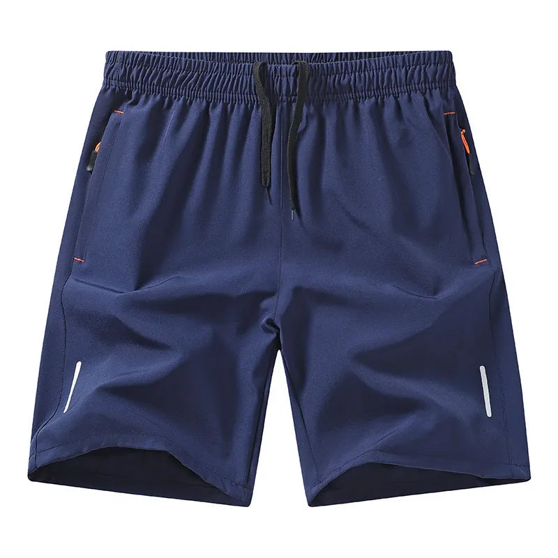 Men's ice silk polyester sports shorts in straight-leg loose fit for basketball training