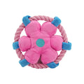 Three funny pet toy animal-shaped chew toys for dogs in blue, green, and pink colours