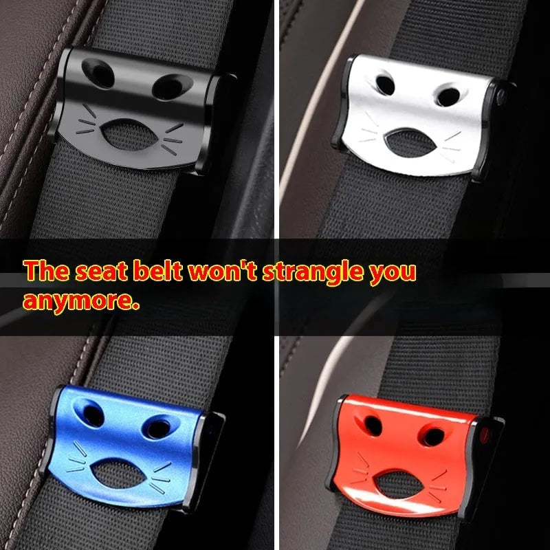 Car safety belt regulator for pregnant women in black ABS material, anti-strangulation belly stopper