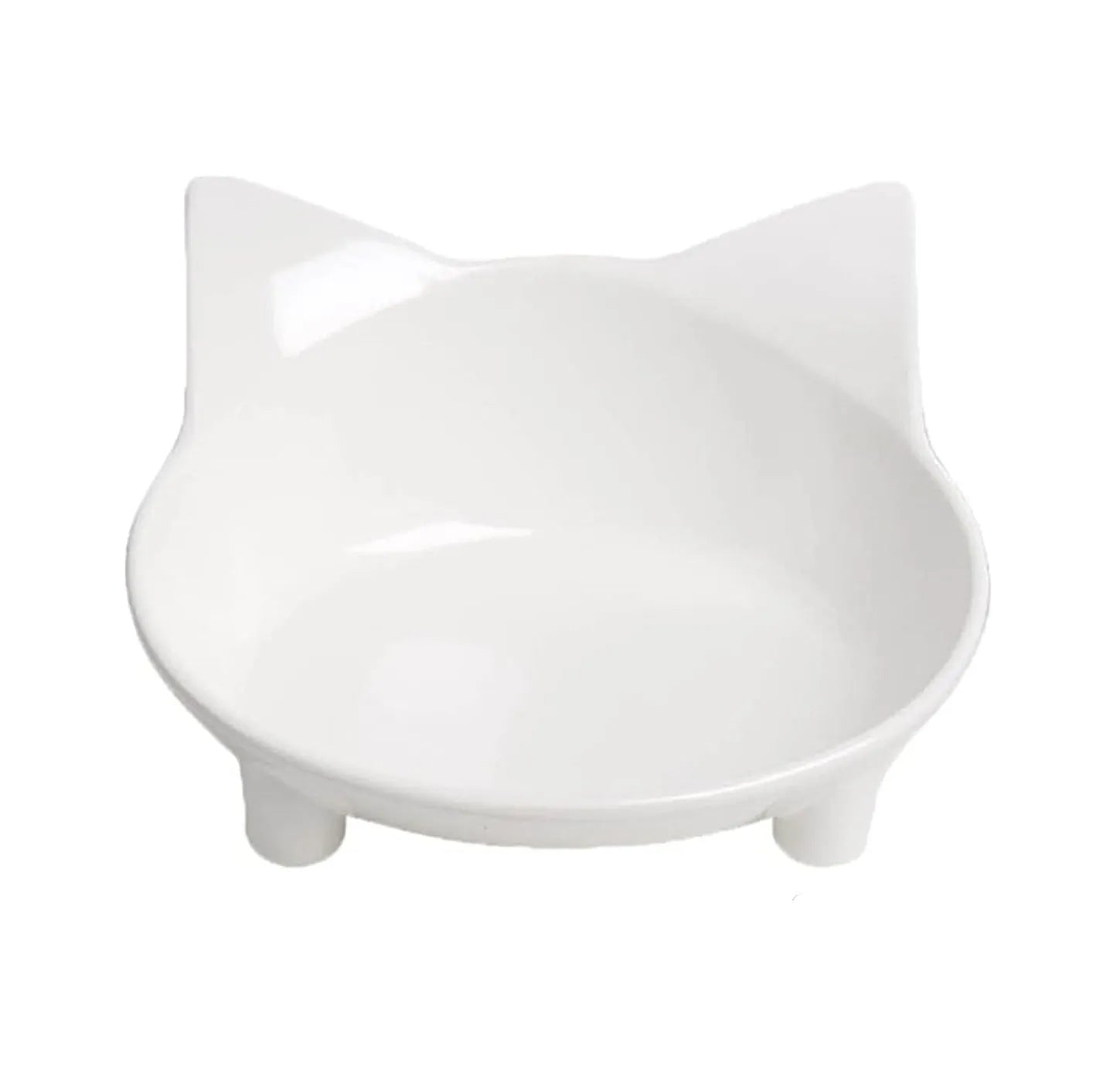 Shallow black melamine pet bowl with non-slip rubber base for cats and small dogs.