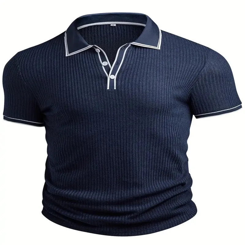 Men's striped polo shirt short sleeves loose fit multiple colour options