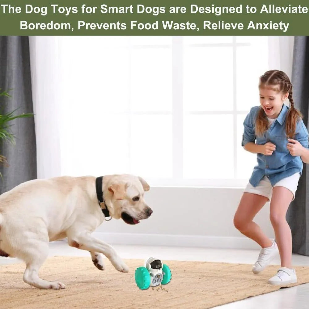 Small dog treat dispenser toy with roller design in multiple colour options for interactive pet play