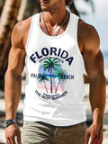 Men's solid colour sleeveless vest in Hawaiian style made from pinhole cloth polyester fabric