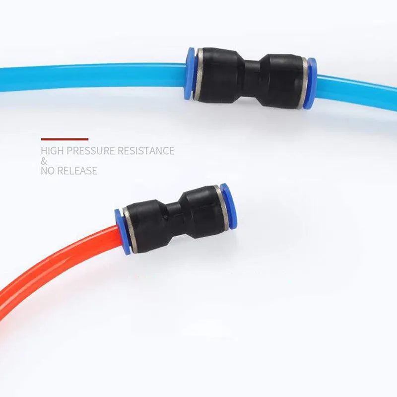 Jinqi pneumatic plastic straight through quick connector for 8mm tubing in black colour