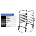 Six-tier stainless steel baking tray rack with 40x60cm trays and a locking mechanism.