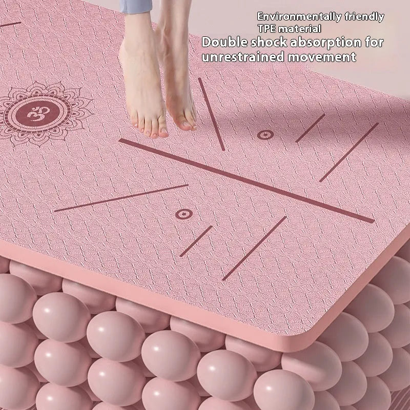 TPE non-slip gymnastic mat in mint green, shown in a widened 190cm x 70cm size.