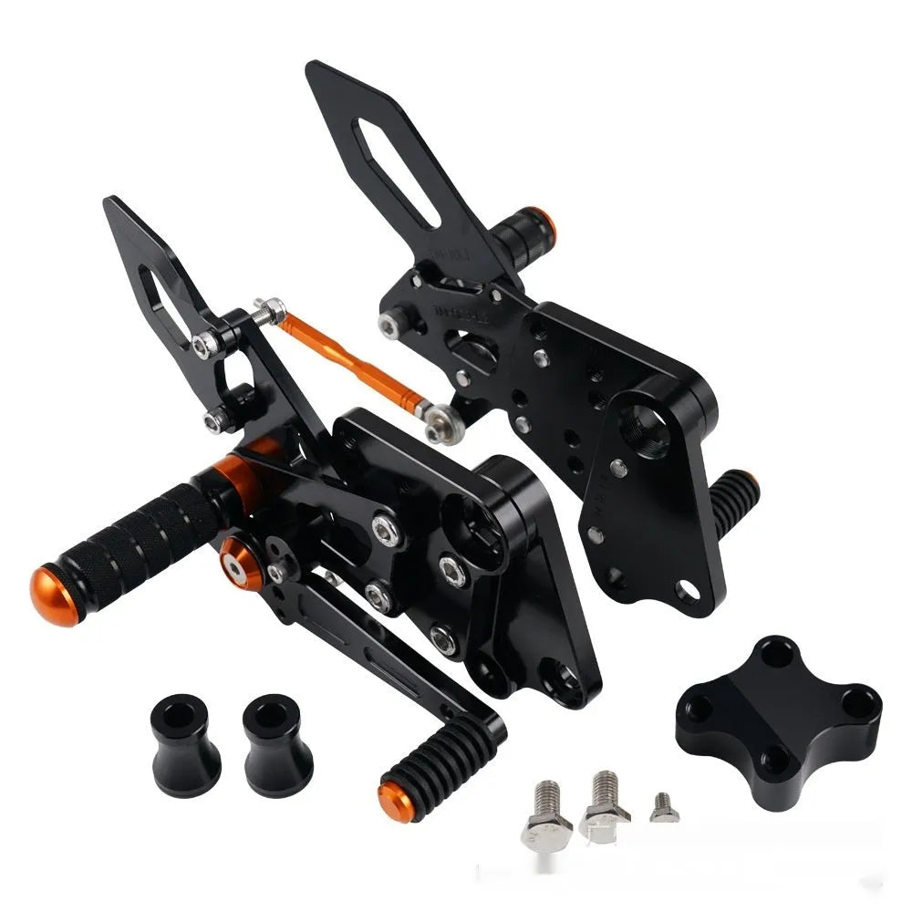 KTM DUKE rear shift pedal support assembly kit in black and orange colours