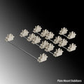 Keyboard stabiliser shaft accessories in black and white with 6.25U and 7U spacebar options
