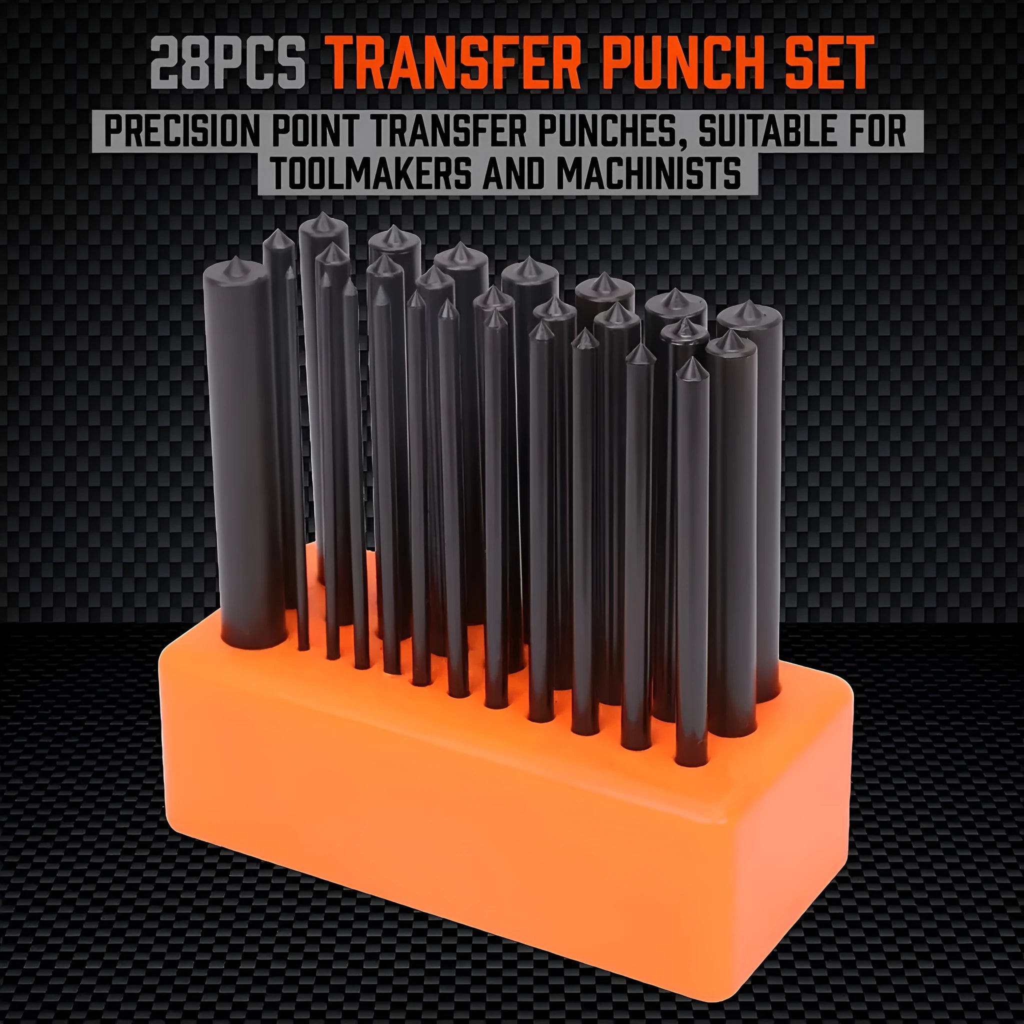 Orange alloy plastic punch needle set with metal mould accessories for textile crafts