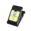 Compact white clip lamp with human body sensor, shown with dimensions 11.2cm by 7.6cm.