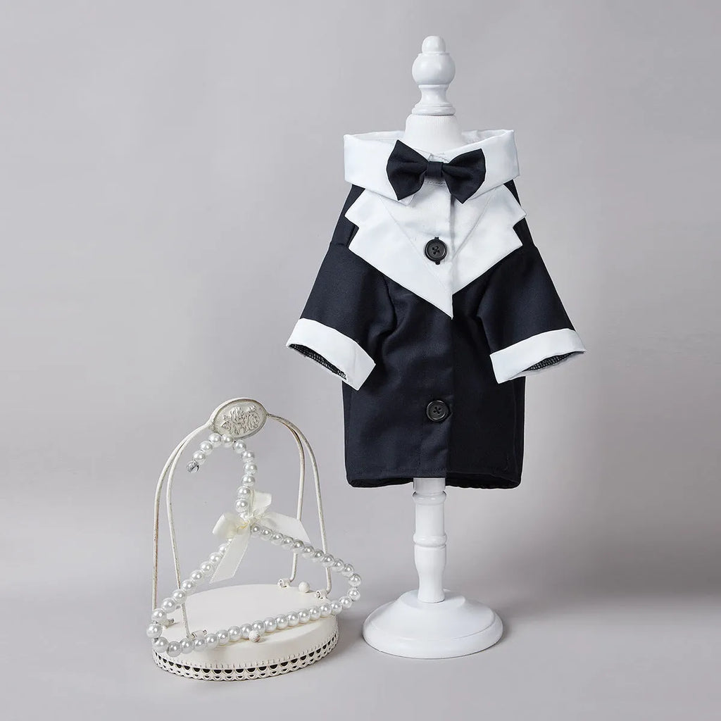Chinese-style four-legged dog wedding suit in polyester fabric available in multiple sizes