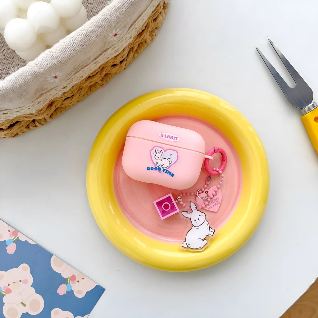 Frosted soft TPU earphone sleeve for Apple AirPods with carved cartoon design in candy colours
