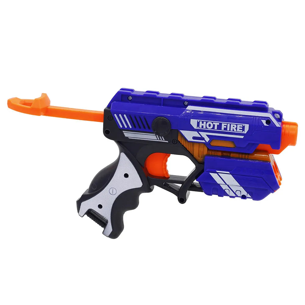 Blue plastic manual soft bullet sniper toy gun for teenagers aged 7-14 years with 10 toy bullets