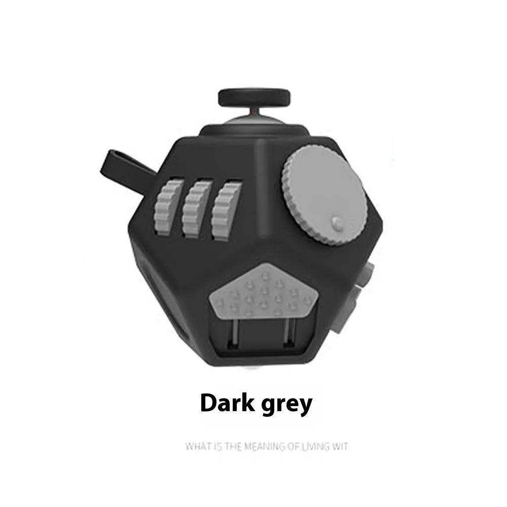 Plastic decompress squeezing toy dice in black for stress relief and focus training