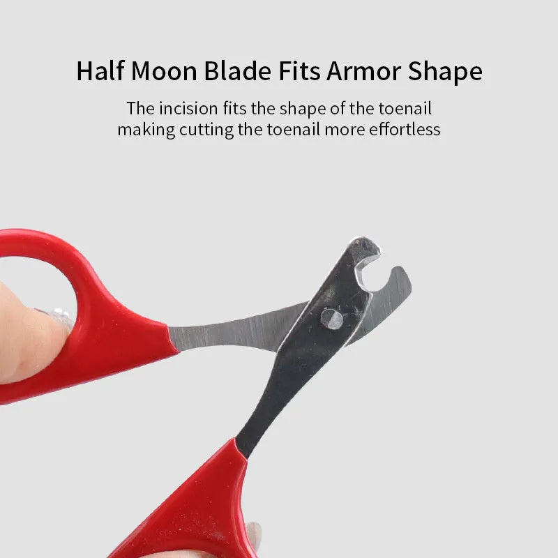 Professional pet nail clippers with stainless steel blades and coloured rubber grip handle