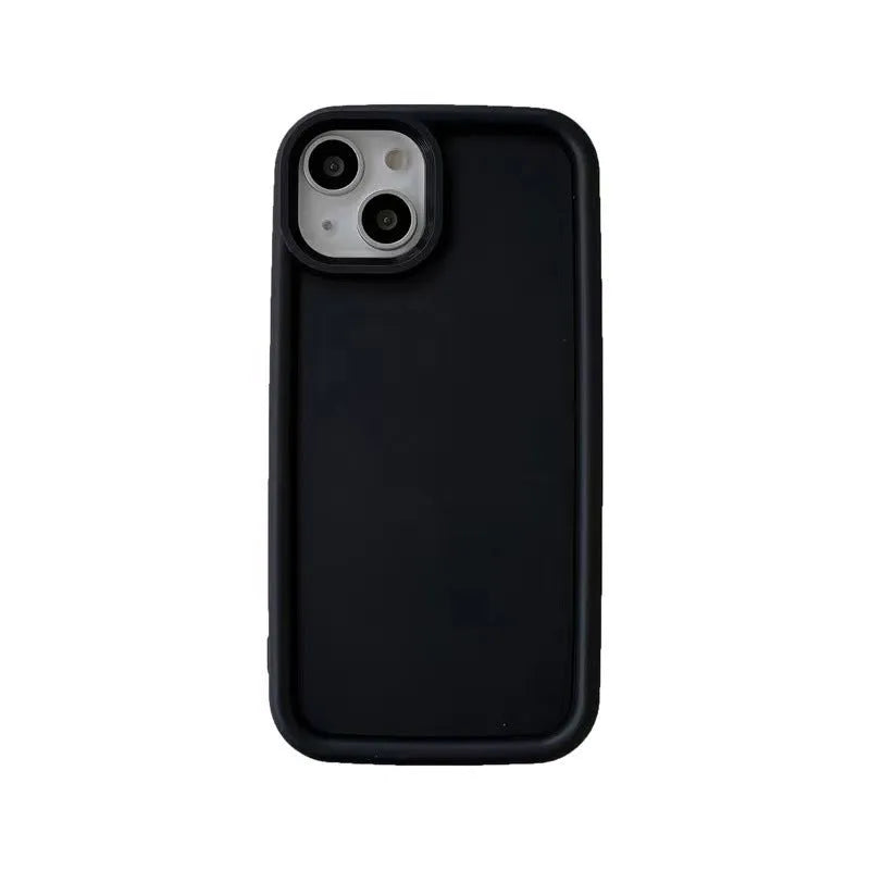 Frosted texture silicone iPhone case showing skin-feel surface in solid colour options