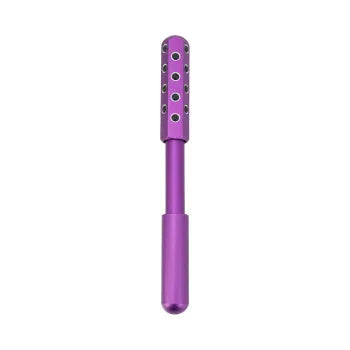 Germanium purple beauty massage roller device for facial treatment measuring 193mm long