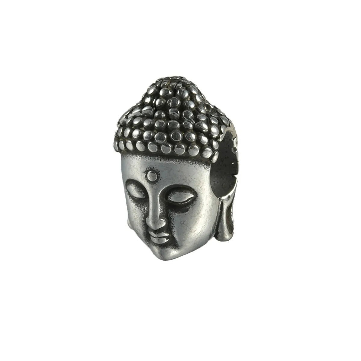 Stainless steel hollow skull and Buddha head geometric earrings in various electroplated colours.