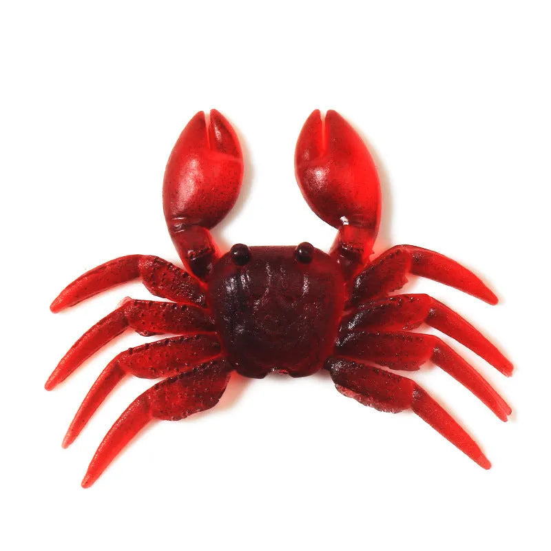 8cm PVC artificial crab fishing lure in red and brown colour options