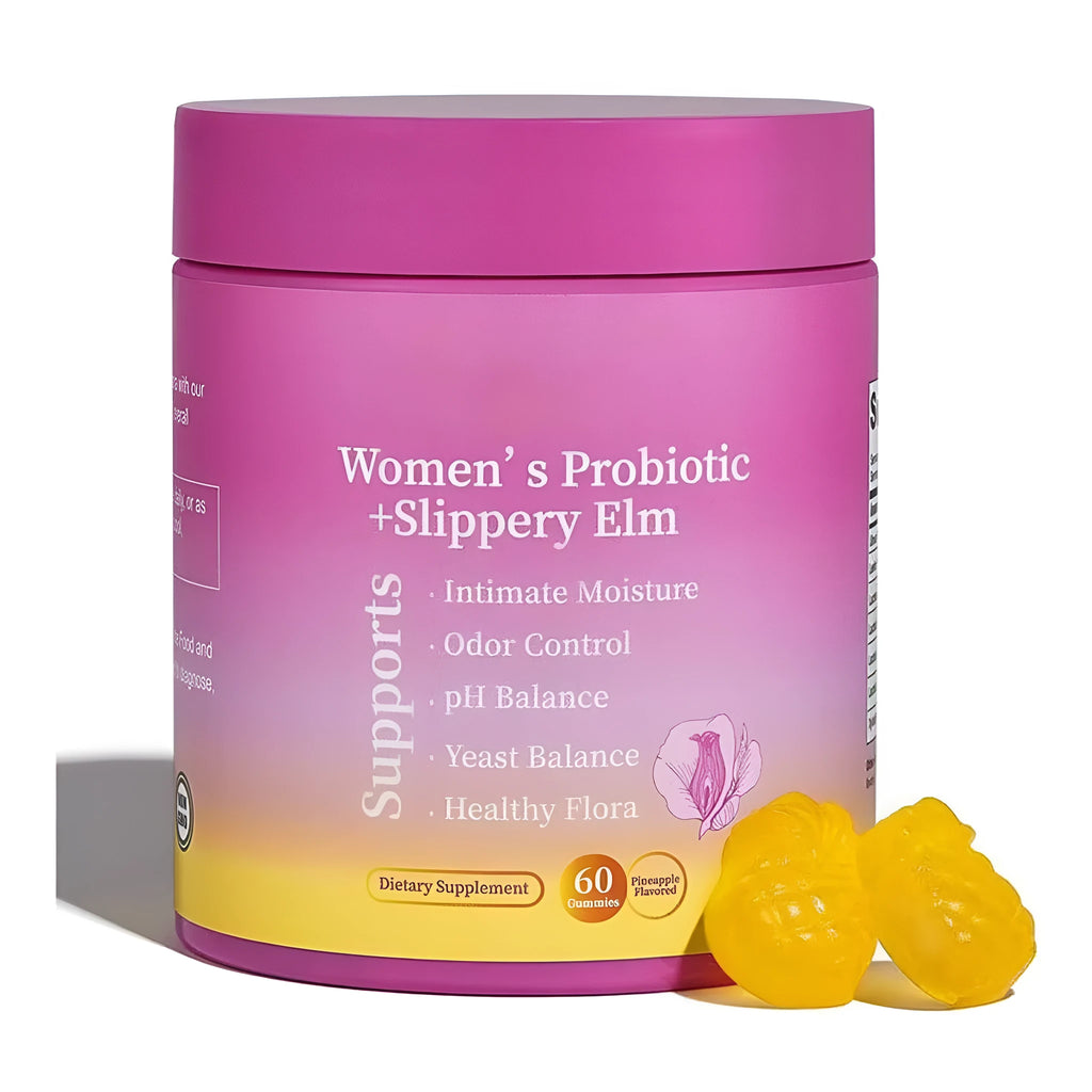 Box of pineapple flavour probiotic gummies with 60 tablets for adults