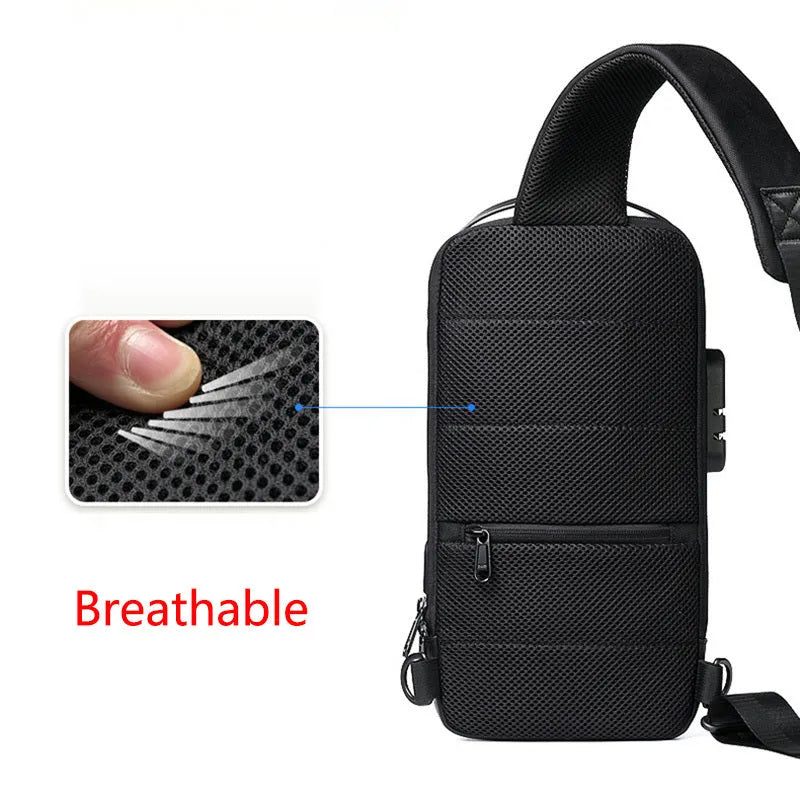 Waterproof Oxford crossbody shoulder bag with USB charging port in multiple colour options