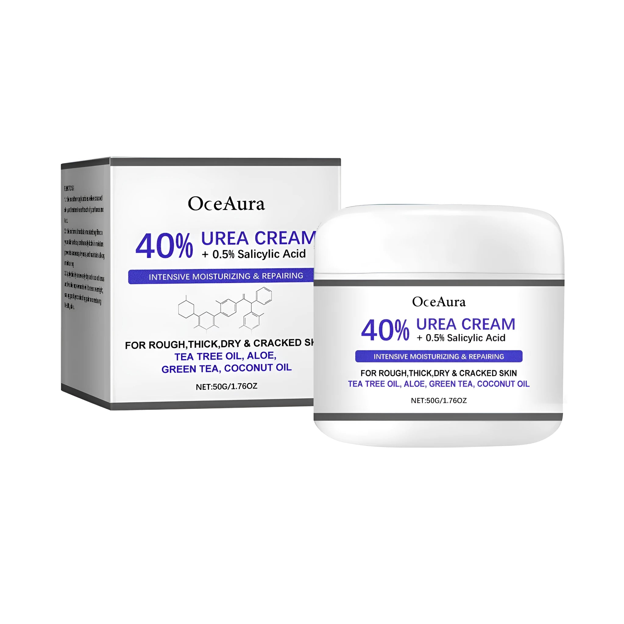 A 50g tube of anti-cracking hand and foot cream on a dry skin background.