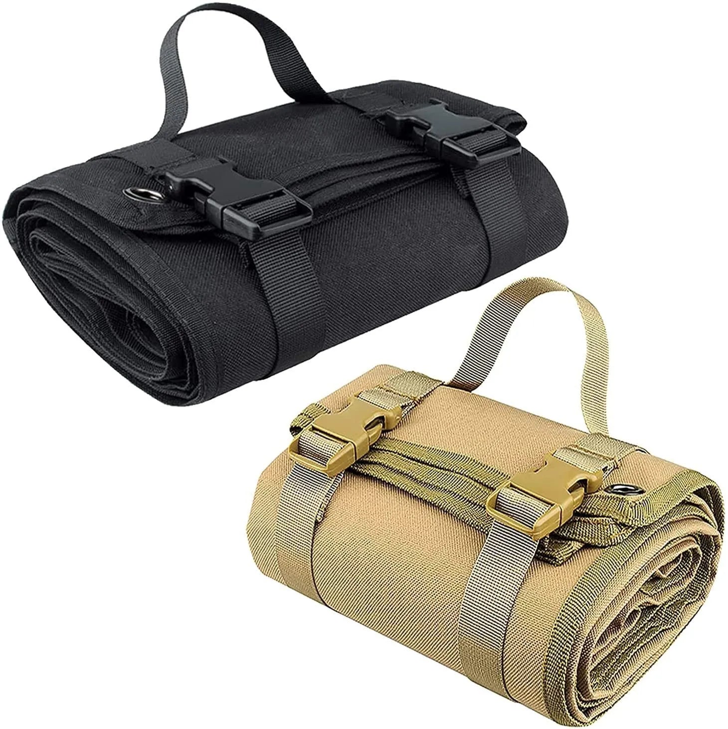 Tactical shooting mat in black waterproof Oxford cloth 200x75cm outdoor use