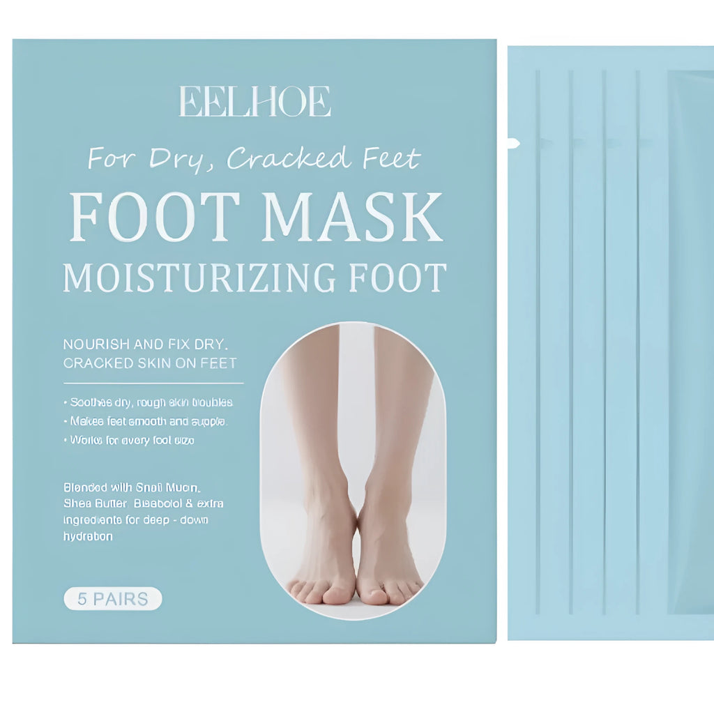 Exfoliating and moisturising foot mask 5 pairs with snail mucin and shea butter