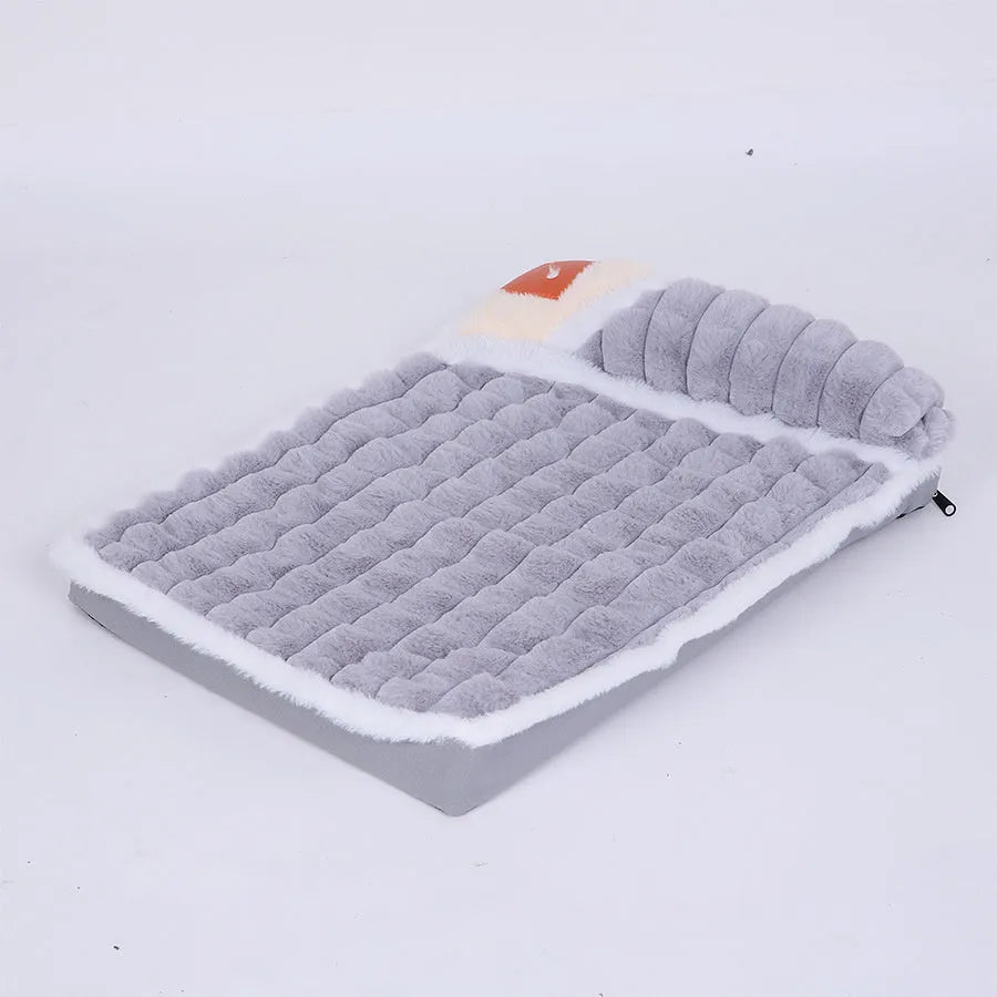 Detachable warm dog mat for large dogs in autumn and winter, shown in coffee colour