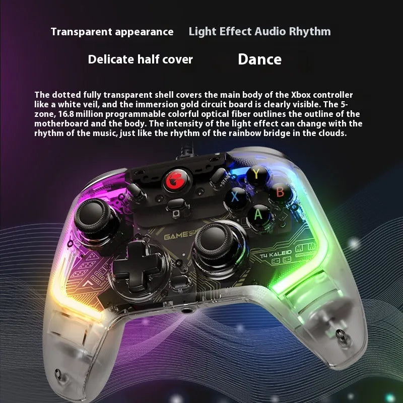 Black wired game handle with hall effect joystick and USB cable for Switch, PC, and TV
