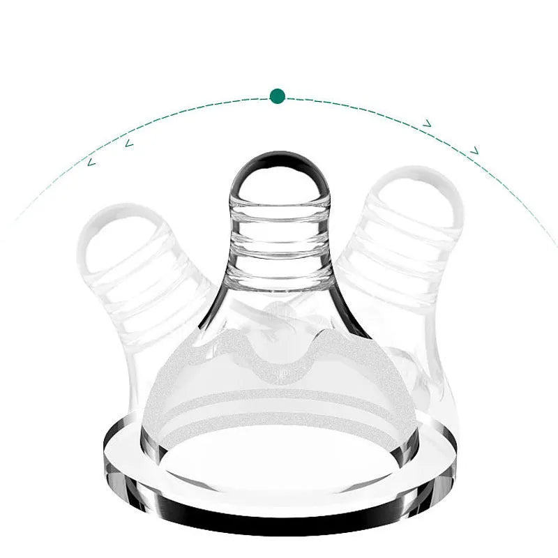 Baby feeding bottle made of BPA-free PP plastic with double handles, wide calibre, in pink or blue