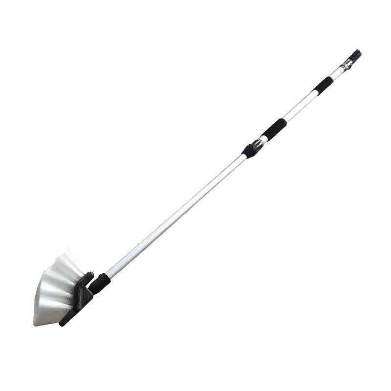 White aluminum alloy rod car wash brush with brush head on white background