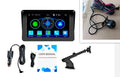 7-inch portable car MP5 player with wireless CarPlay, suction cup mount, and standard fisheye reversing camera