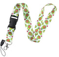 Fruit avocado cartoon double-sided printed polyester buckle mobile phone lanyard 2.5cm by 45cm