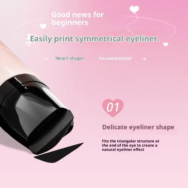One seal molding waterproof sweat-proof eyeliner stamp pen in 01 Hippie Black with sponge tip applicator