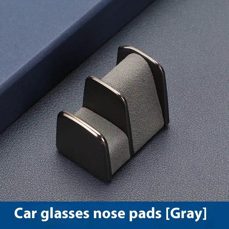 Zinc alloy leather car dashboard glasses clip in green, black, grey, or red colours